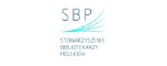 logo SBP z niebieskim symbolem przekrecanych stron ksiąxzki i podpisem STOWARZYSZENIE BIBLIOTEKARZY POLSKICH