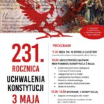 rękopis konstytucji grafik czerwony orzeł i obraz Jana Matejki