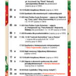 Wydarzenia kulturalne w czerwcu 🍓 👧 02.06 (poniedziałek) 11:00 Cała Polska Czyta Dzieciom – zajęcia pt. Uczciwość wg ”Florki” Roksany Jędrzejewskiej-Wróbel dla przedszkoli (zapisy grup w ODD) 🧸 03.06 (wtorek) 10:15 Klubik Książkowy Wtorek (zapisy w ODD) 🧑‍🦯 03.06 (wtorek) 13:00 Spotkanie dla niewidomych i słabowidzących 👦 04.06 (środa) 11:00 Cała Polska Czyta Dzieciom – zajęcia pt. Mądrość wg ”Cioci Jadzi” Elizy Piotrowskiej dla przedszkoli i kl. I-III SP (zapisy w ODD) 🧒 05.06 (czwartek) 11:00 Cała Polska Czyta Dzieciom – zajęcia pt. Pokojowość wg ”Pana Kuleczki” Wojciecha Widłaka dla przedszkoli i kl. I-III SP (zapisy w ODD) 🎥 06.06 (piątek) 11:00 Kinoteka dla przedszkolaków (zapisy grup w ODD) 🎭 12.06 (czwartek) 11:00, 12:30 Teatrzyk Kamishibai ”Lew w Paryżu” - zajęcia dla przedszkoli i kl. I-III SP (zapisy grup w ODD) 💃 12.06 (czwartek) 17:30 Spotkanie z historycznymi mińszczankami - Eliza Trojanowska (zapisy w Czytelni) 🚴‍♀️ 15.06 (niedziela) 10:00 Rajd rowerowy Odjazdowy Bibliotekarz (zapisy online) 🧸 17.06 (wtorek) 10:15 Klubik Książkowy Wtorek (zapisy w ODD) 💰 18.06 (środa) 11:00 Zajęcia o ekonomii społecznej dla szkół ponadpodstawowych – Martyna Matuszak (zapisy klas w Czytelni) 📚 23.06 (poniedziałek) 18:30 Klub Czytelnika (”Bóg rzeczy małych”) 📖 26.06 (czwartek) 18:30 Spotkanie autorskie z Przemysławem Pawlakiem o Witkacym ▪️ ▪️ ▪️ ☎️ Oddział dla Dzieci (ODD): 25 740 50 87 ☎️ Czytelnia: 25 740 51 04