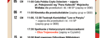 Wydarzenia kulturalne w czerwcu 🍓 👧 02.06 (poniedziałek) 11:00 Cała Polska Czyta Dzieciom – zajęcia pt. Uczciwość wg ”Florki” Roksany Jędrzejewskiej-Wróbel dla przedszkoli (zapisy grup w ODD) 🧸 03.06 (wtorek) 10:15 Klubik Książkowy Wtorek (zapisy w ODD) 🧑‍🦯 03.06 (wtorek) 13:00 Spotkanie dla niewidomych i słabowidzących 👦 04.06 (środa) 11:00 Cała Polska Czyta Dzieciom – zajęcia pt. Mądrość wg ”Cioci Jadzi” Elizy Piotrowskiej dla przedszkoli i kl. I-III SP (zapisy w ODD) 🧒 05.06 (czwartek) 11:00 Cała Polska Czyta Dzieciom – zajęcia pt. Pokojowość wg ”Pana Kuleczki” Wojciecha Widłaka dla przedszkoli i kl. I-III SP (zapisy w ODD) 🎥 06.06 (piątek) 11:00 Kinoteka dla przedszkolaków (zapisy grup w ODD) 🎭 12.06 (czwartek) 11:00, 12:30 Teatrzyk Kamishibai ”Lew w Paryżu” - zajęcia dla przedszkoli i kl. I-III SP (zapisy grup w ODD) 💃 12.06 (czwartek) 17:30 Spotkanie z historycznymi mińszczankami - Eliza Trojanowska (zapisy w Czytelni) 🚴‍♀️ 15.06 (niedziela) 10:00 Rajd rowerowy Odjazdowy Bibliotekarz (zapisy online) 🧸 17.06 (wtorek) 10:15 Klubik Książkowy Wtorek (zapisy w ODD) 💰 18.06 (środa) 11:00 Zajęcia o ekonomii społecznej dla szkół ponadpodstawowych – Martyna Matuszak (zapisy klas w Czytelni) 📚 23.06 (poniedziałek) 18:30 Klub Czytelnika (”Bóg rzeczy małych”) 📖 26.06 (czwartek) 18:30 Spotkanie autorskie z Przemysławem Pawlakiem o Witkacym ▪️ ▪️ ▪️ ☎️ Oddział dla Dzieci (ODD): 25 740 50 87 ☎️ Czytelnia: 25 740 51 04