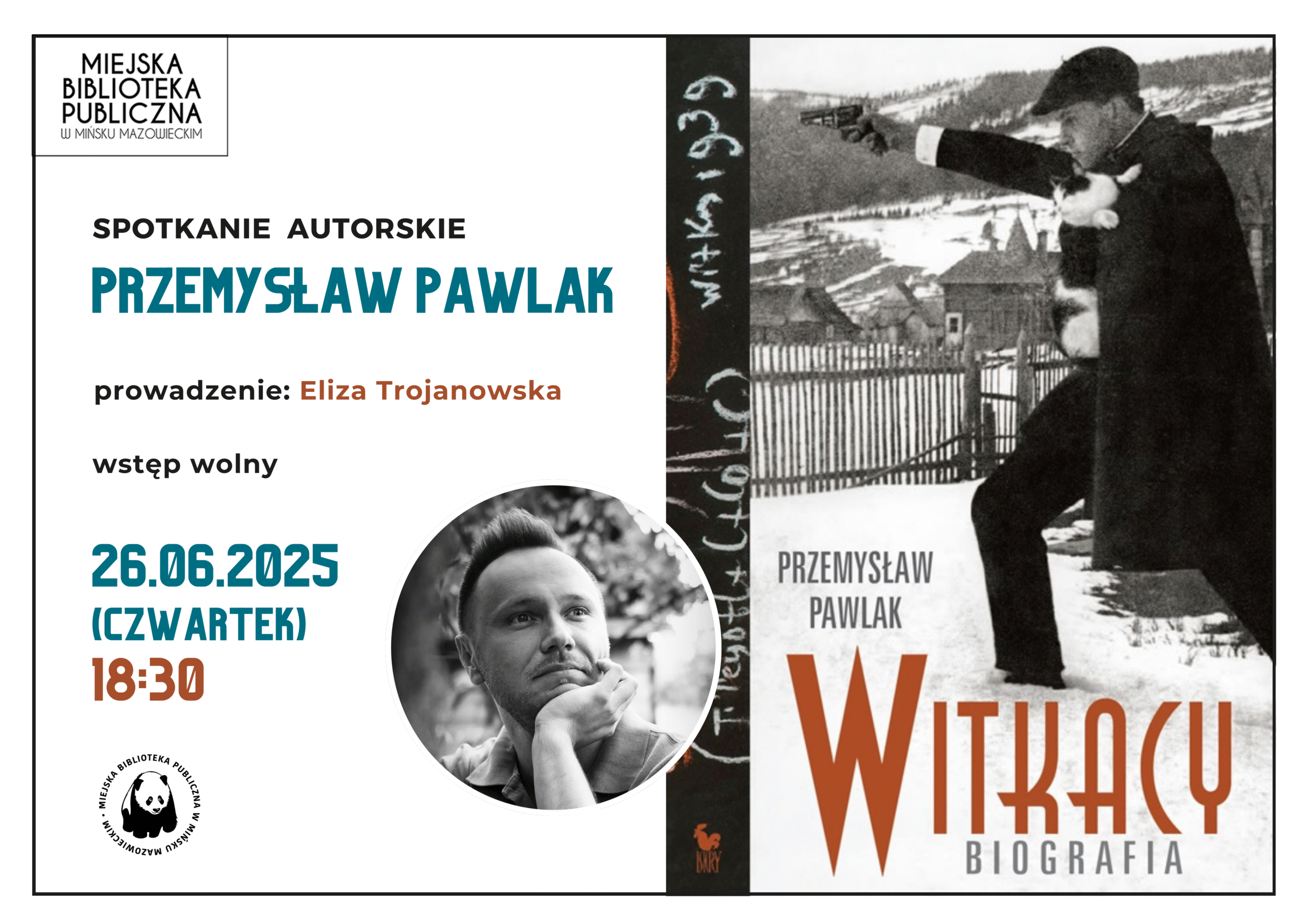 Spotkanie autorskie z Przemysławem Pawlakiem o Witkacym - 26.06.2025, 18:30, prowadzenie: Eliza Trojanowska