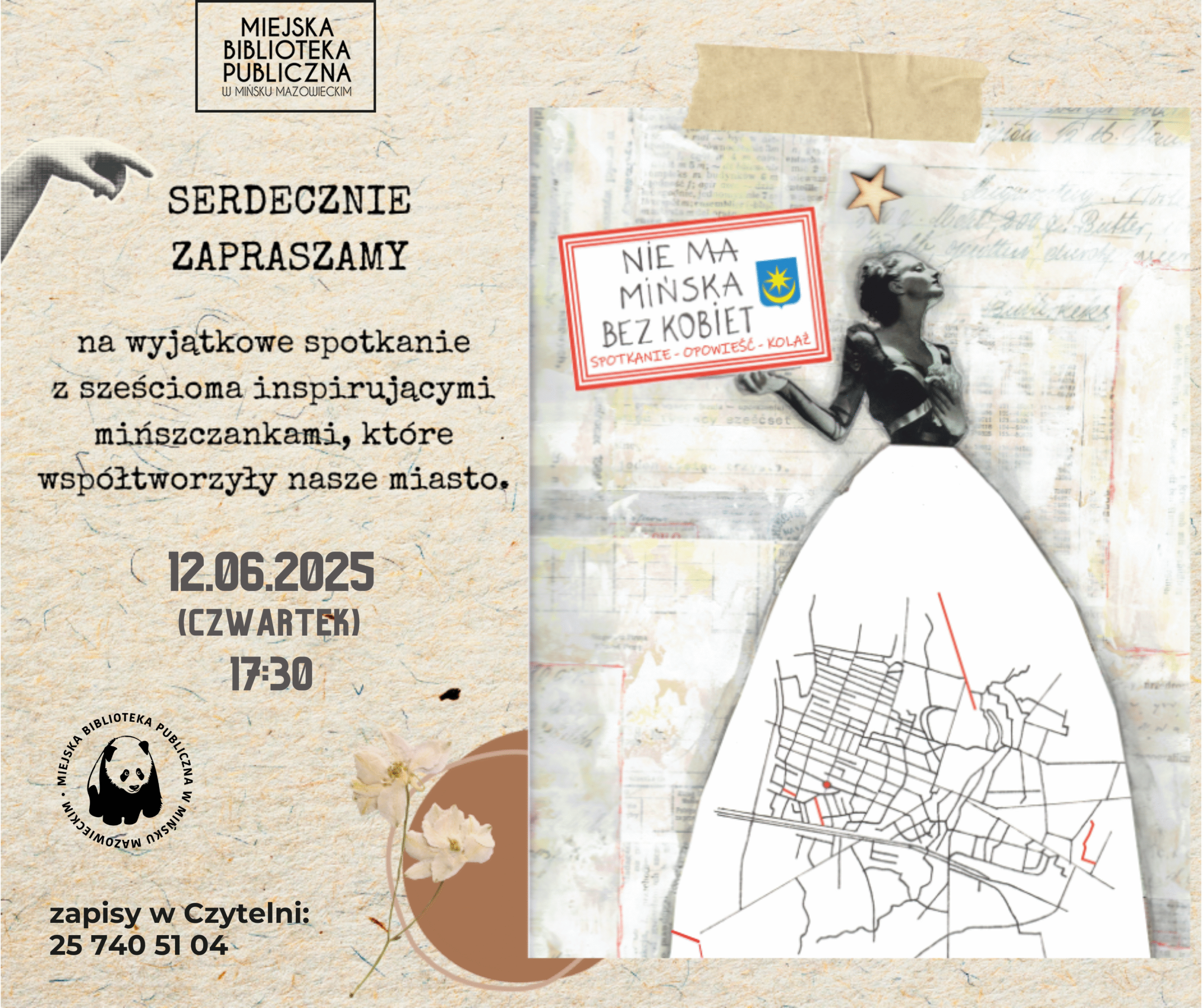 12 czerwca (czwartek) o 17:30 serdecznie zapraszamy na wyjątkowe spotkanie z sześcioma inspirującymi mińszczankami, które współtworzyły nasze miasto i których nazwiska mijacie na co dzień. Ale czy znacie ich historie? 🧐 Nie będzie to zwykły wykład – czekają na Was emocjonalne opowieści o kobietach, których determinacja, pasja i osiągnięcia do dziś budzą podziw. 💪 W drugiej części spotkania wspólnie stworzymy kolaże inspirowane usłyszanymi herstoriami. 📰✂️ 🗣 Spotkanie poprowadzi Eliza Trojanowska - entuzjastka i propagatorka historii sztuki i herstorii, twórczyni profilu na Instagramie nie.ma.sztuki.bez.kobiet. ☎️ Zapisy w Czytelni: 25 740 51 04
