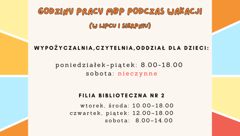 godziny otwarcia w wakacje