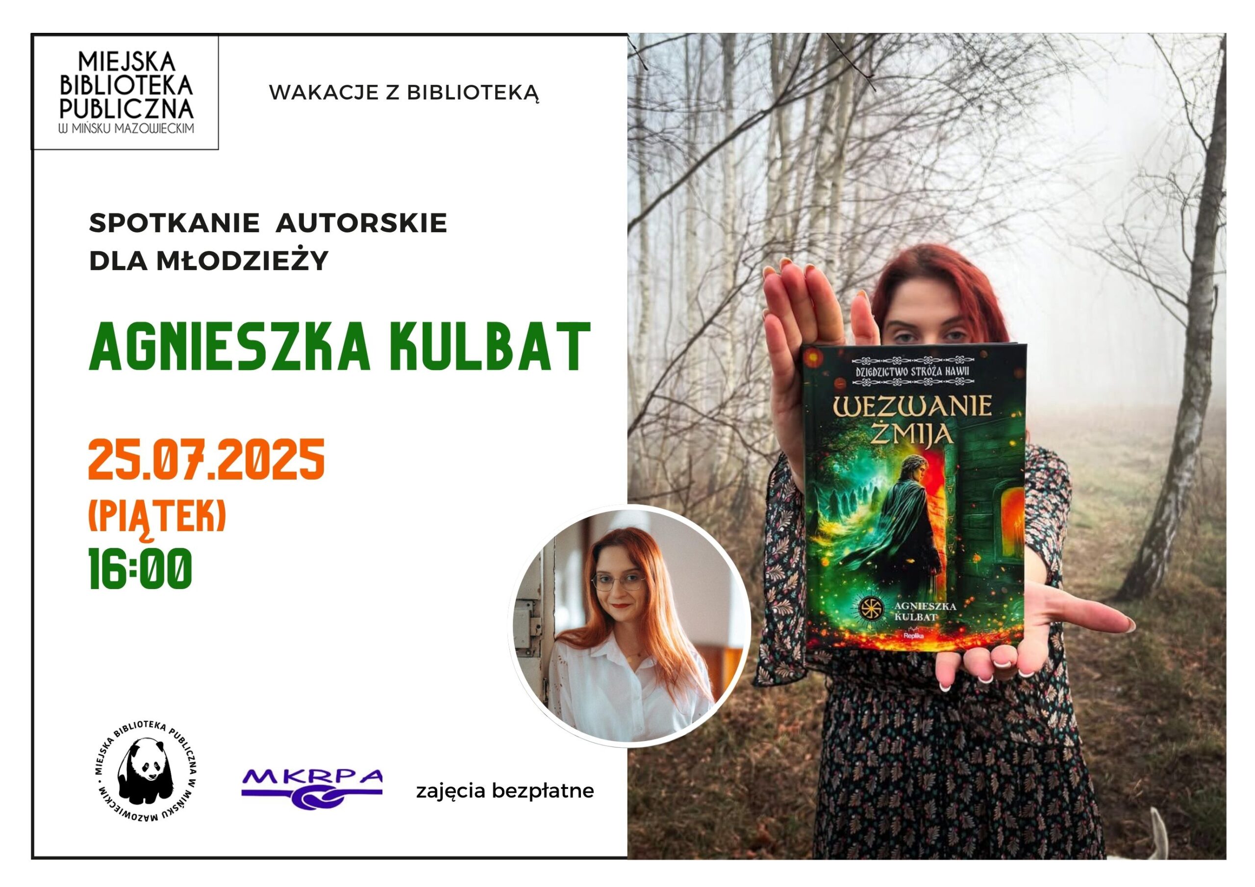 Spotkanie autorskie z Agnieszką Kulbat dla młodzieży - 25.07.2025, 16:00, wstęp wolny