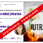 przekreślony plakat informujący o spotkaniu z Kingą Boruczkowską