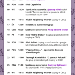 plakat z informacjami o wydarzeniach we wrześniu w bibliotece