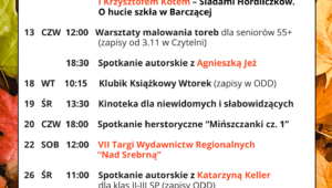 Kalendarium na listopad informacje poniżej