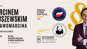 Zaproszenie na spotkanie z Marcinem Kruszewskim, prowadzącym profil Prawo Marcina. Spotkanie odbyło się 10.09.2026 r.